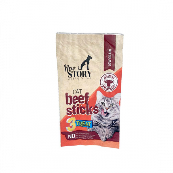 NEW STORY CAT BEEF SITICKS 15GR