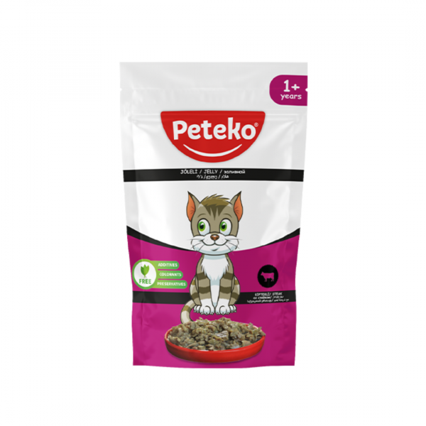 Peteko Chunk in Jelly Biftekli Yetişkin Kedi Maması Pouch 85g