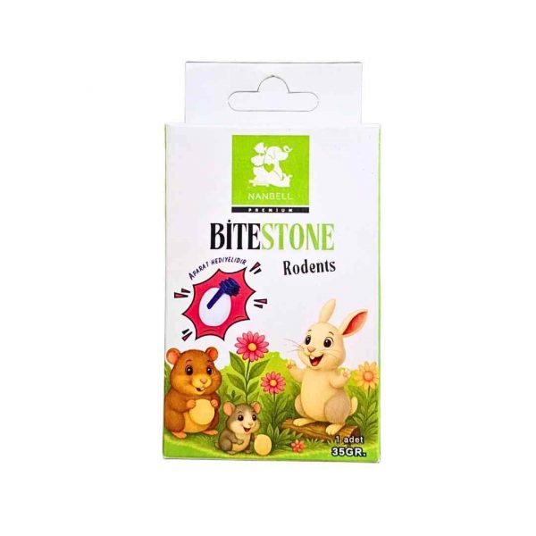 Nanbell BiteStone Yalama Taşı – Kemirgenler ve Tavşanlar İçin Doğal Mineral Taşı, 35gr - Görsel 2