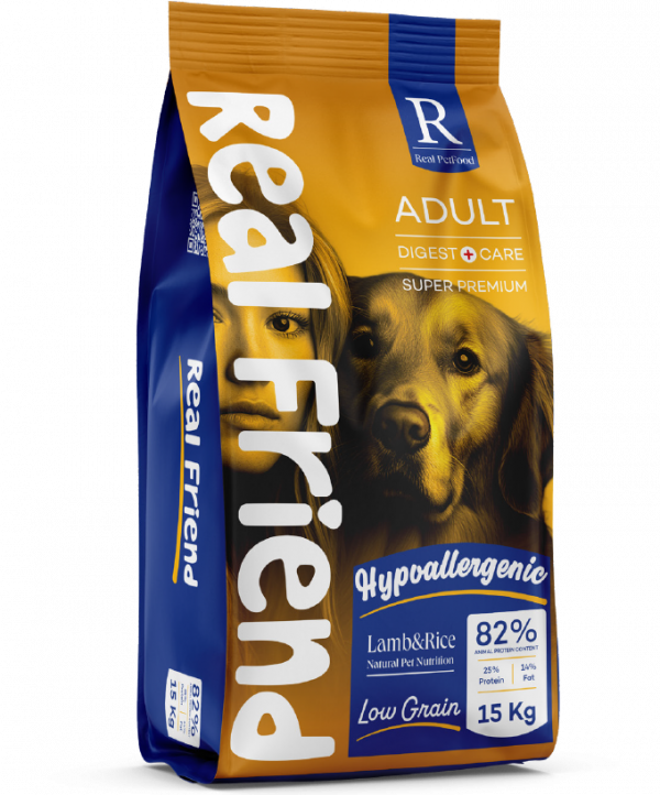 REAL FRIEND ADULT DOG FOOD WIHT LAMB & RICE 15 KG