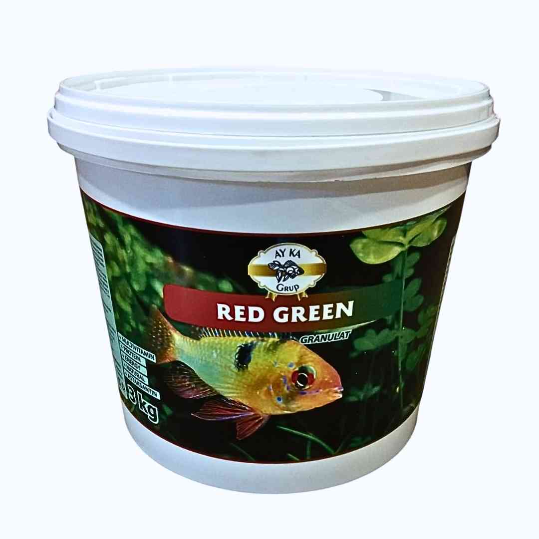 Ayka Red Green Granulat 3 KG – Tropikal Balıklar İçin Renk Artırıcı Granül Yem | Vitamin Destekli Akvaryum Balık Yemi