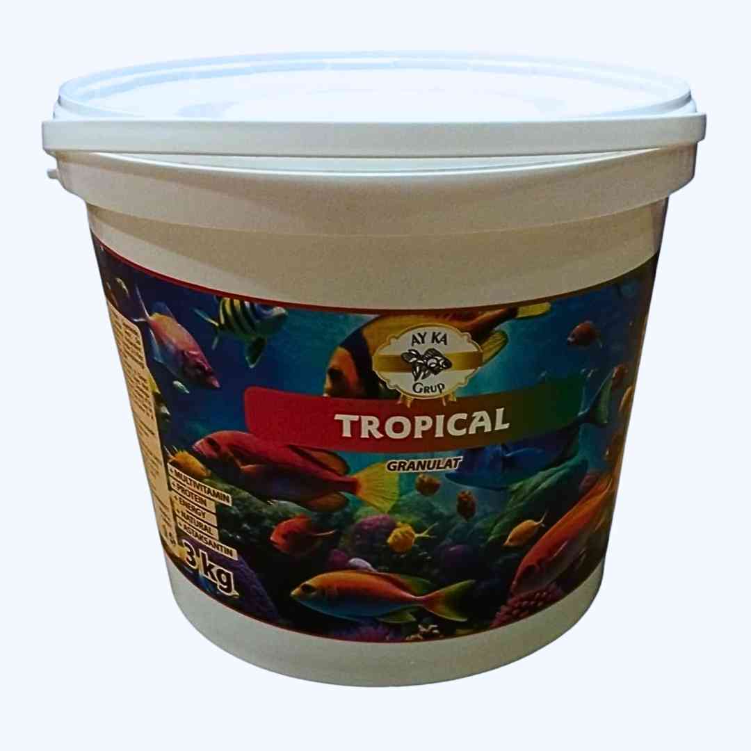 Ayka Tropical Granulat 3 KG – Tropikal Balıklar İçin Granül Yem | Renk Canlandırıcı ve Vitamin Destekli Günlük Beslenme