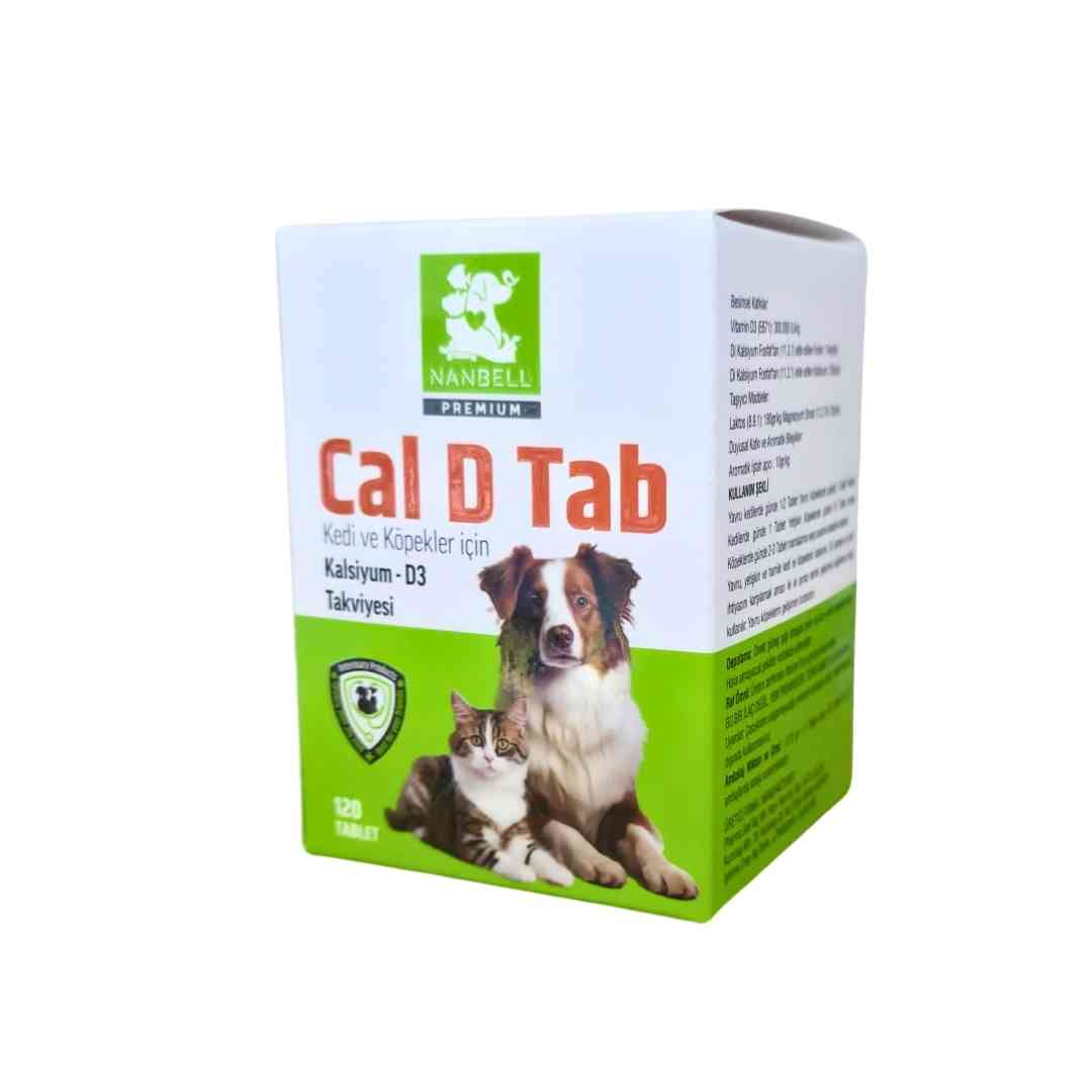 Nanbell Cal D Tab – Kedi ve Köpekler İçin Kalsiyum + D3 Takviyesi 120 Tablet | Kemik ve Diş Gelişimini Destekler - Görsel 3